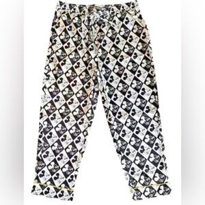 NEW Mens XL Disney Mickey Black White Diamond Satin Pajama Pants🎁
